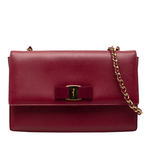 Ferragamo Handbags - Pre-Loved Ferragamo Medium Leather Vara Ginny Crossbody
